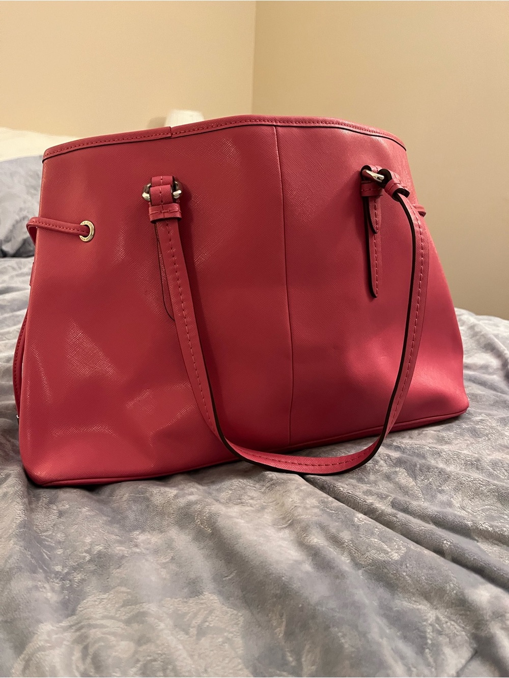 Coach Raspberry Pink Leather Shoulder Tote - Picture 2 of 3